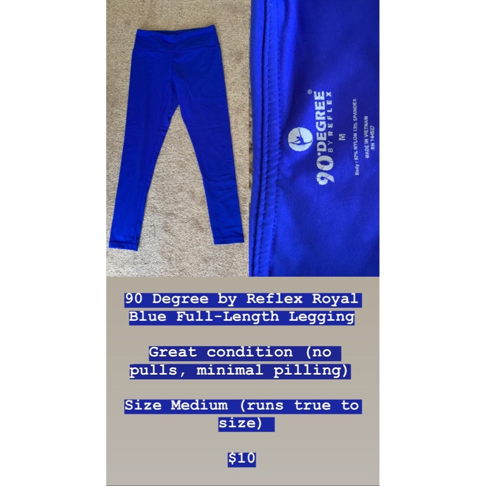 Royal blue active leggings